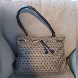 Vintage Dooney and Bourke Tassel Monogram Tote